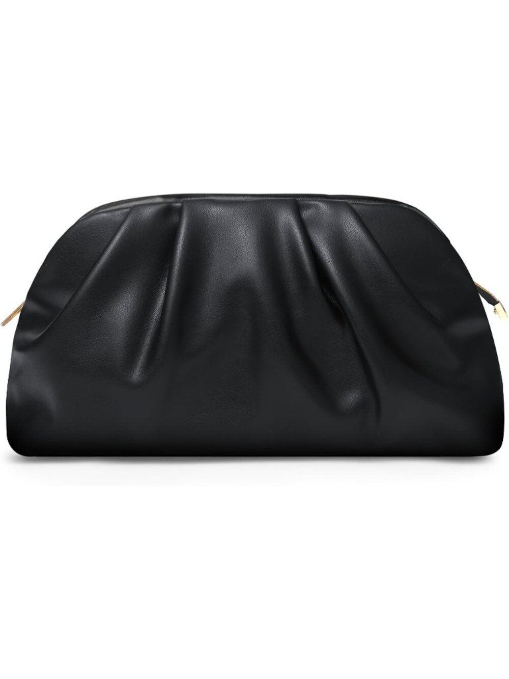 👜Women's Black Soft Pleated PU Wedding Elegant Evening Clutch Party Purse Bag